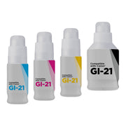 Compatible Canon GI-21 Ink Bottle Set of 4 (Black, Cyan, Magenta, Yellow)