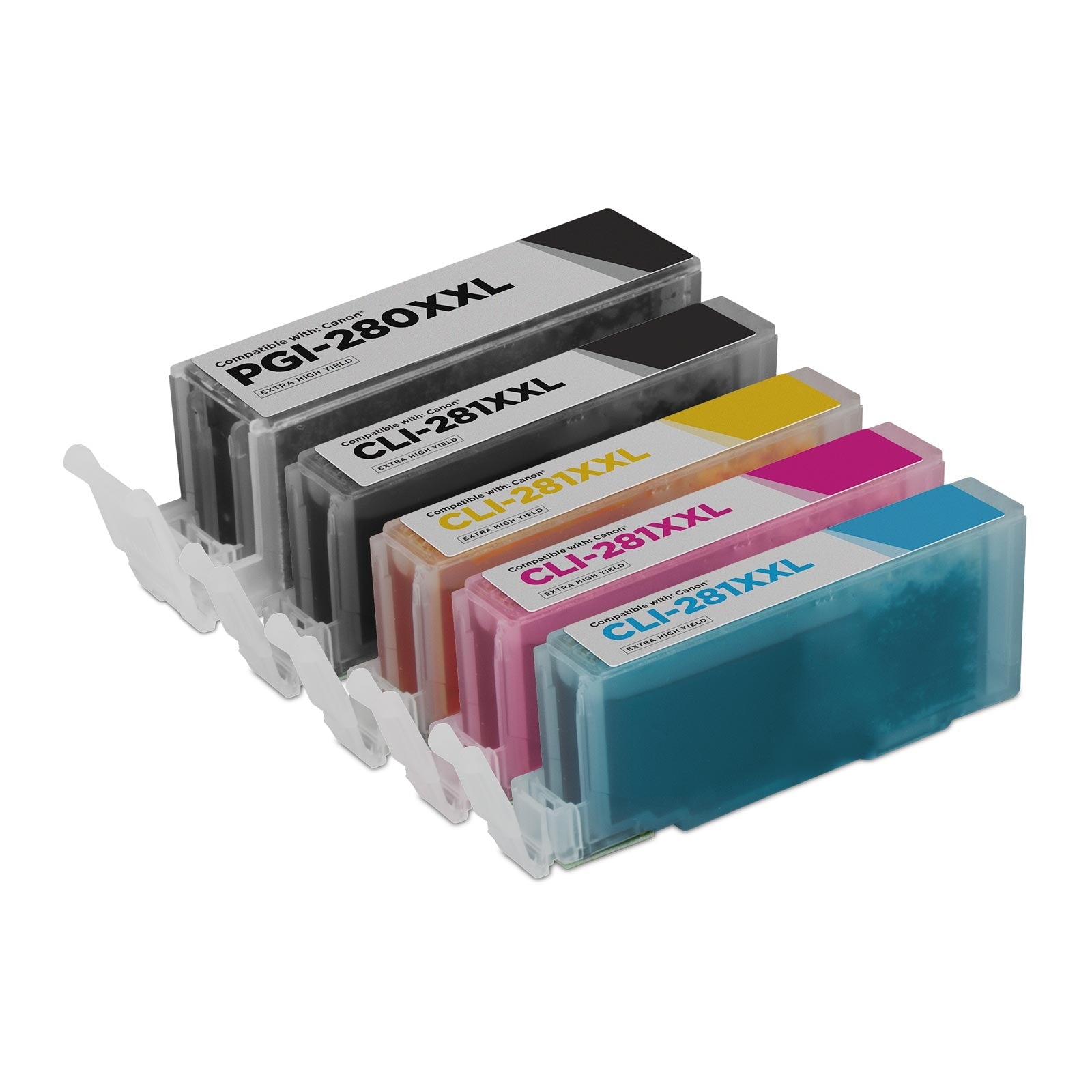 Set of 5 Compatible Canon PGI-280XXL / CLI-281XXL Multi Ink Cartridge