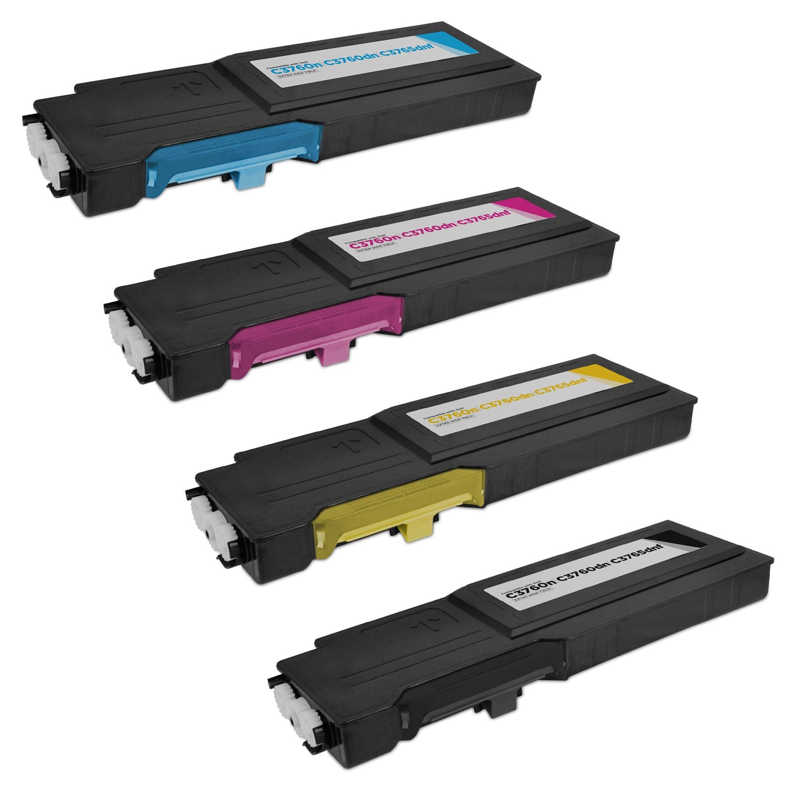 Set of 4 Compatible Dell C3760 Toner Cartridges (20,000 Pages)