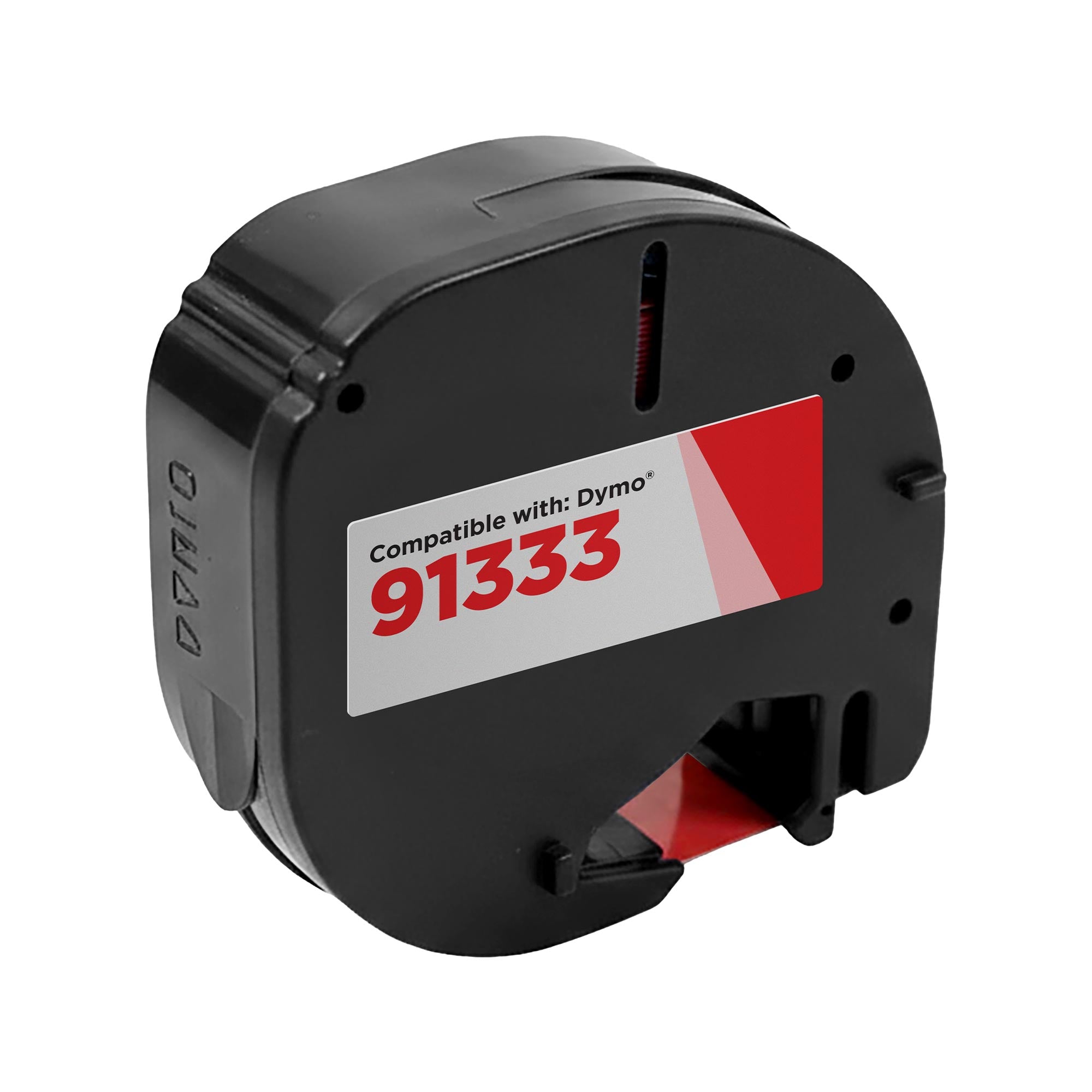 Compatible Dymo 91333 Black on Red P-Touch Label Tape