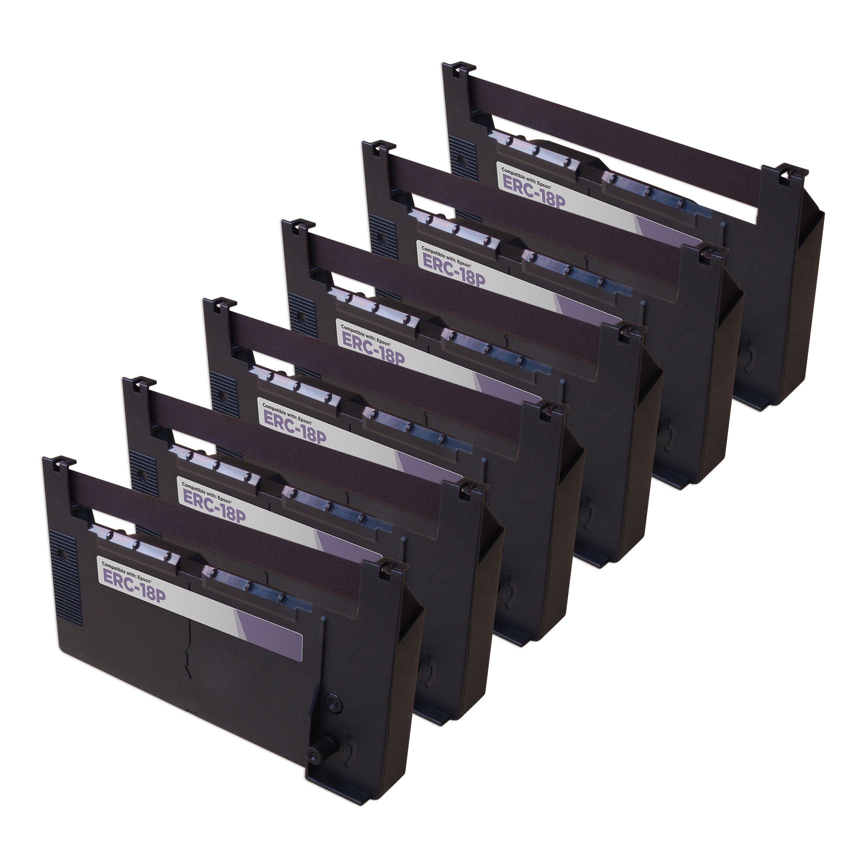 Compatible Epson ERC-18P Purple POS Ribbon Cartridges - 6 Pack
