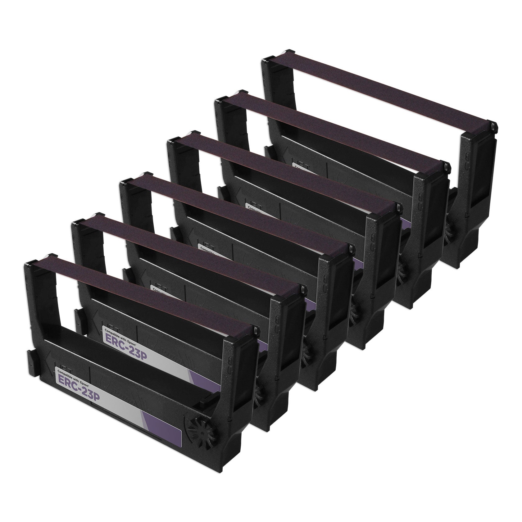 Compatible Epson ERC-23P Purple POS Ribbon Cartridges - 6 Pack