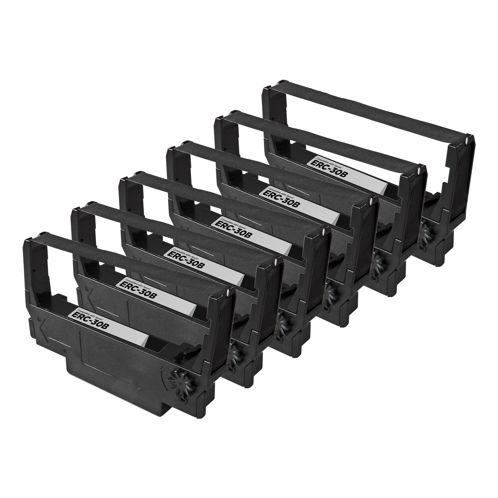 Compatible Epson ERC-30B Black POS Ribbon Cartridge Set of 6