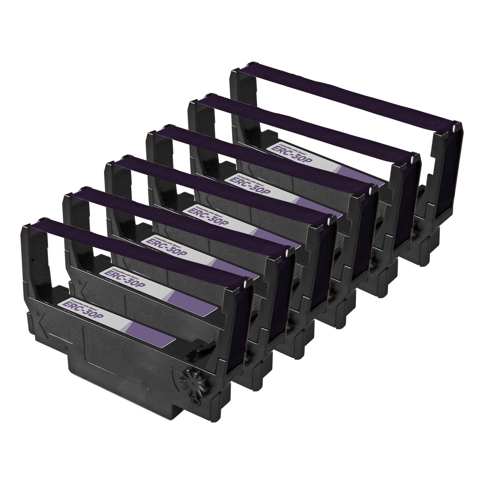 Compatible Epson ERC-30P Purple POS Ribbon Cartridges - 6 Pack