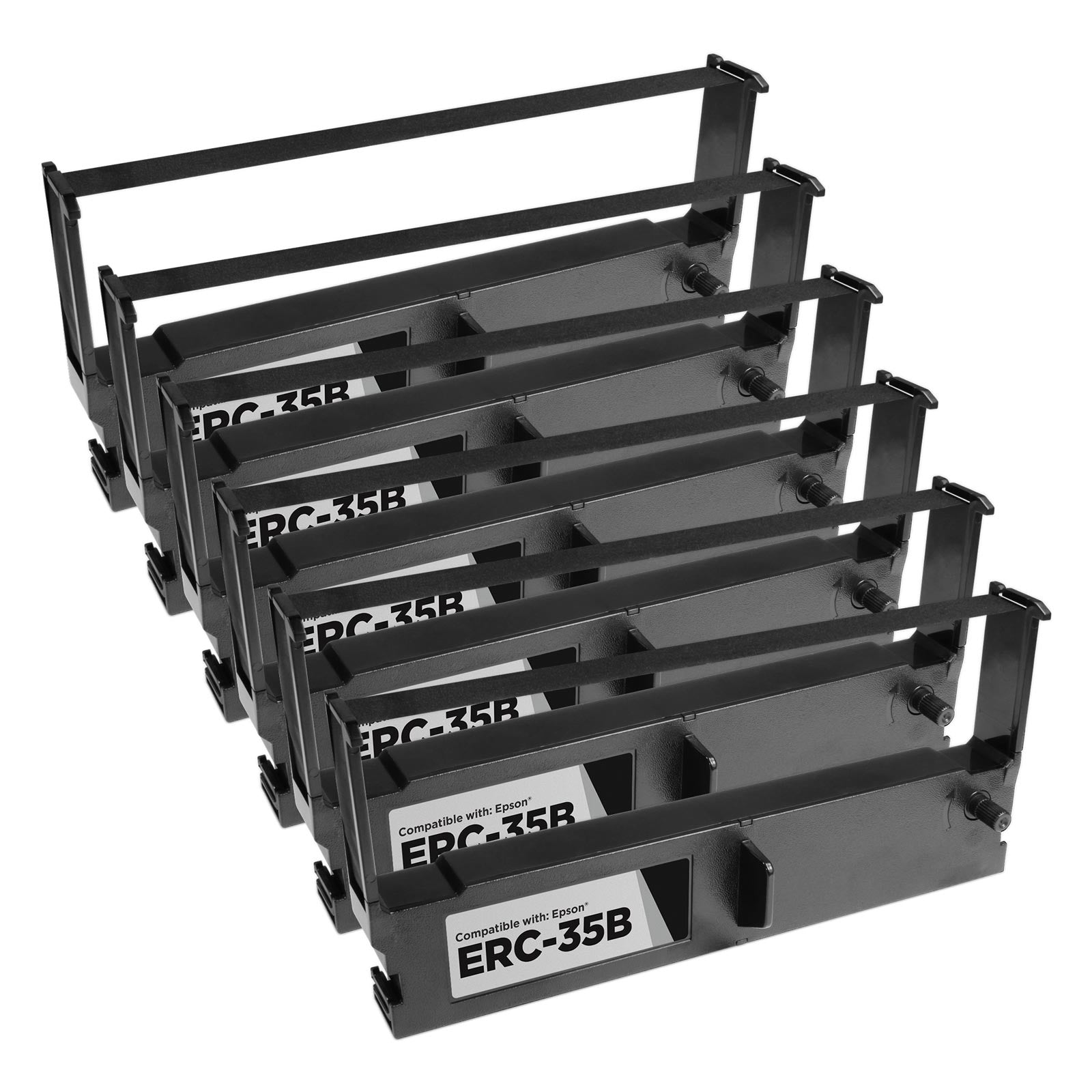Compatible Epson ERC-35B Black POS Ribbon Cartridge Set of 6