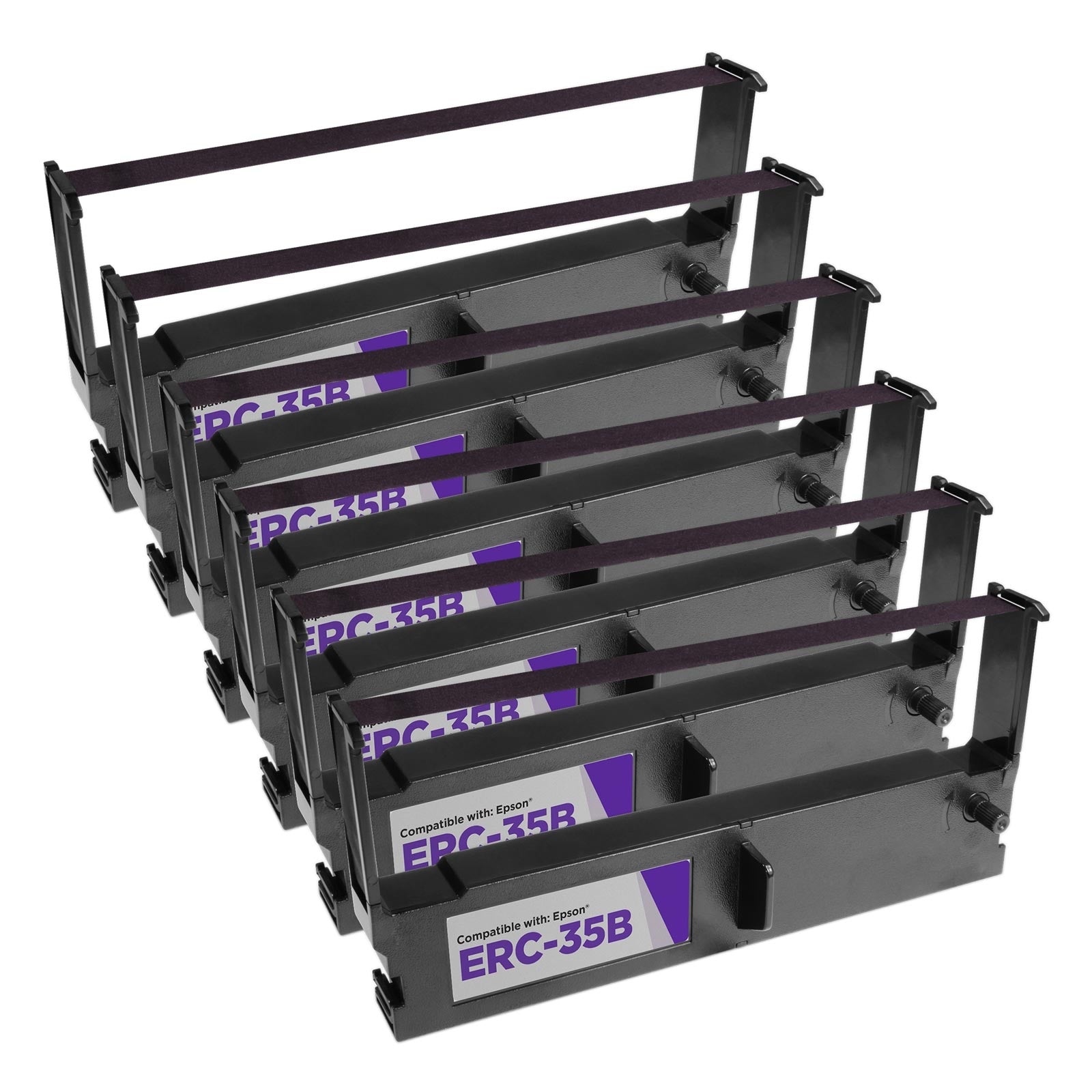 Compatible Epson ERC-35P Purple Ribbon Cartridge Set of 6