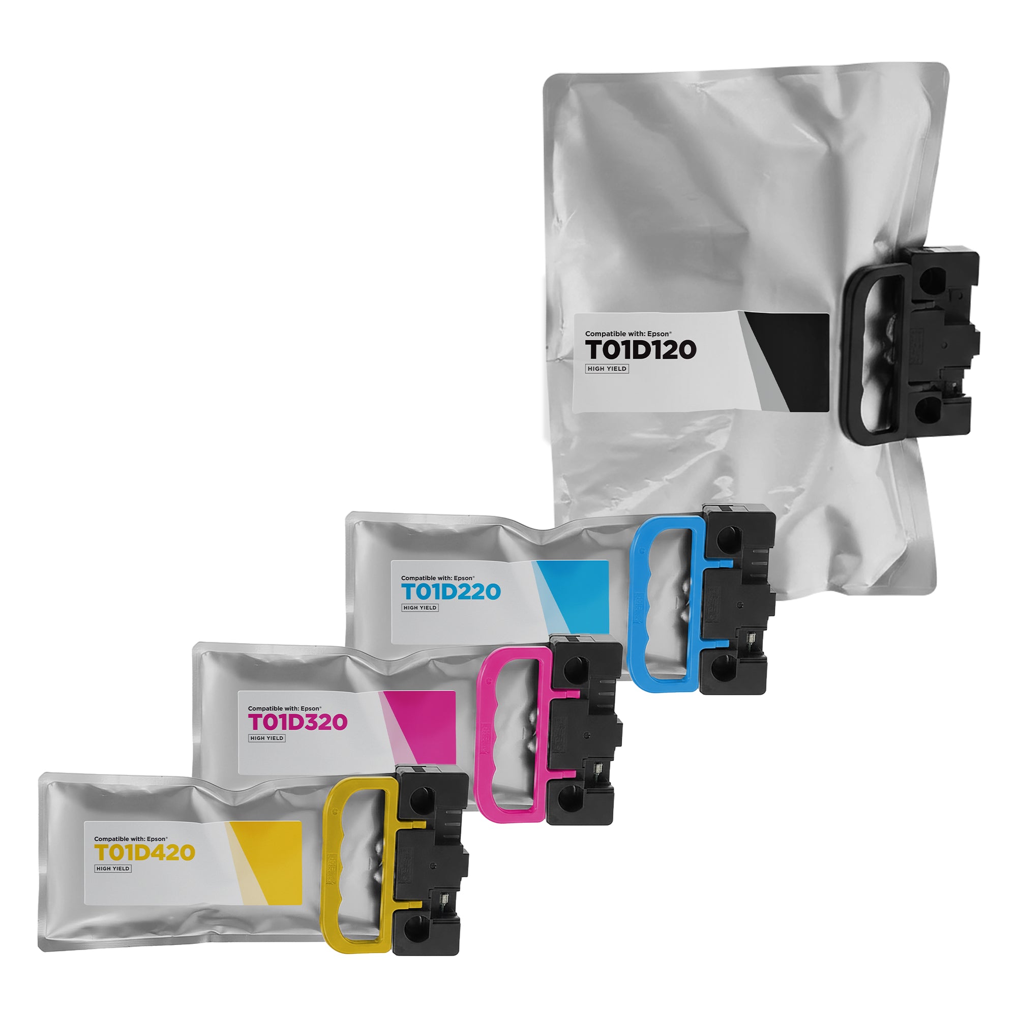 Set of 4 Remanufactured Epson T01D High Yield Ink Pack (Black, Cyan, Magenta, Yellow)