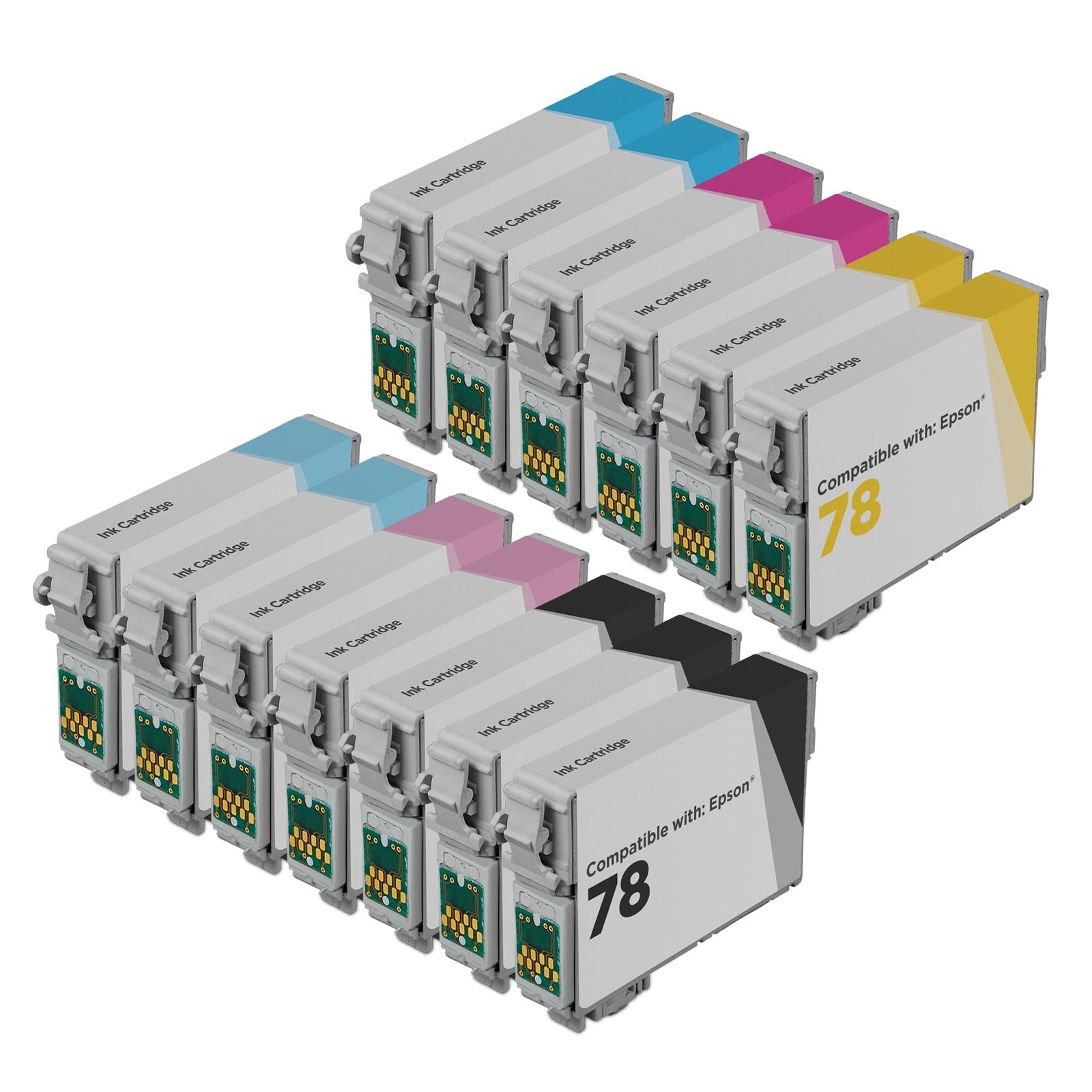 Set of 13 Remanufactured Epson 78 Ink Cartridges (Multi-Color)