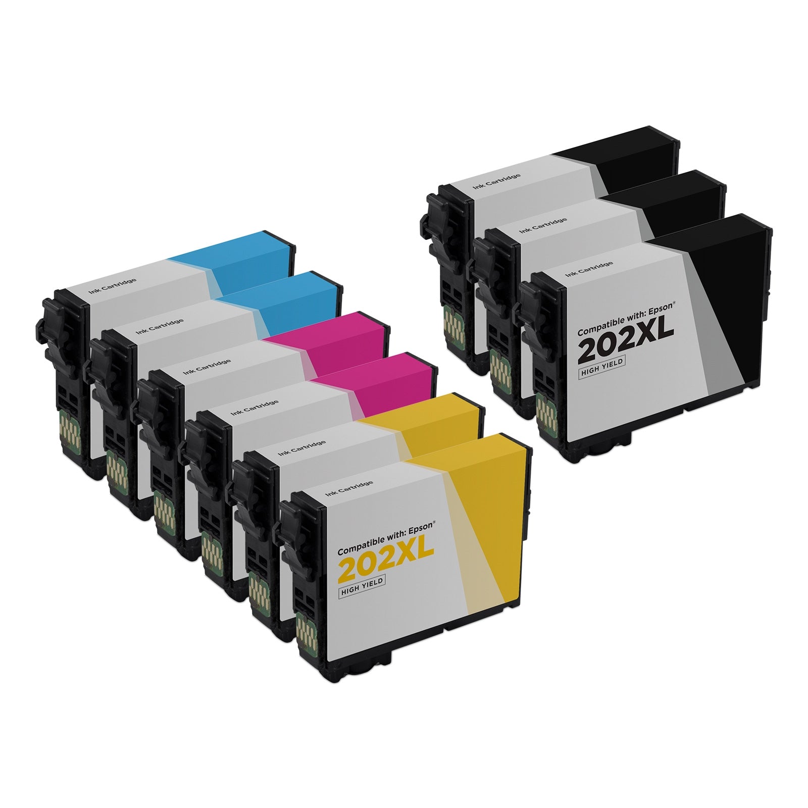 Set of 9 Remanufactured Epson 202XL High Yield Ink Cartridge (Multi Color)