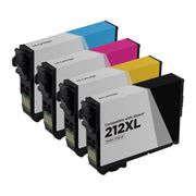 Set of 4 Remanufactured Epson T212XL High Yield Ink Cartridge (Black, Cyan, Magenta, Yellow)