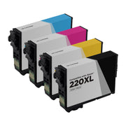 Set of 4 Remanufactured Epson 220XL High Yield Ink Cartridge (Black, Cyan, Magenta, Yellow)