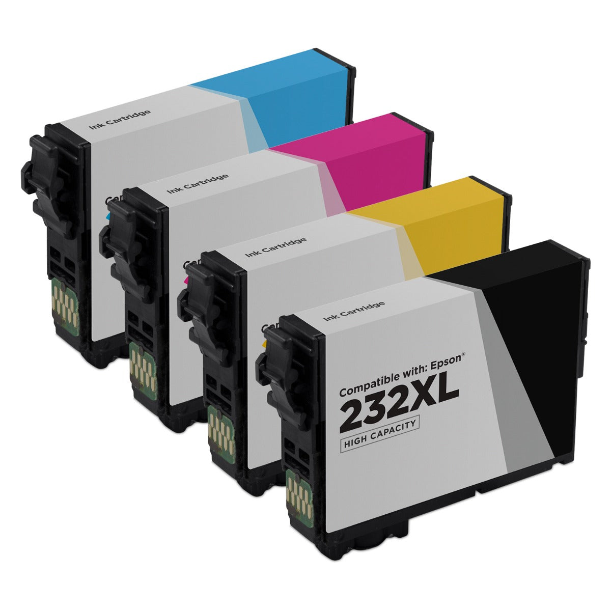 Set of 4 Remanufactured Epson 232XL Ink Cartridges (Black, Cyan, Magenta, Yellow)