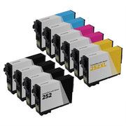 Set of 10 Remanufactured Epson 252/252XL Ink Cartridge (Multi Color)