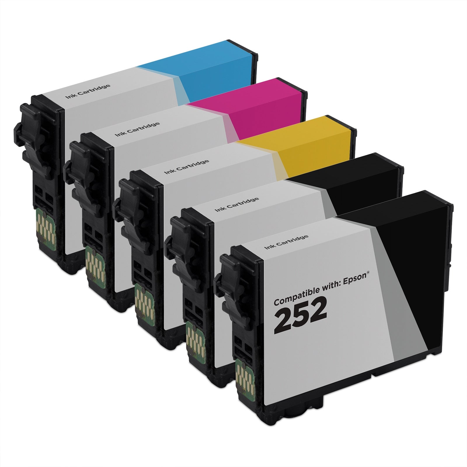 Set of 5 Remanufactured Epson 252/252XL Multi Ink Cartridges