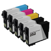 Set of 5 Remanufactured Epson 252/252XL Multi Ink Cartridges