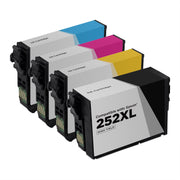 Set of 4 Remanufactured Epson 252XL High Yield Ink Cartridge (Black, Cyan, Magenta, Yellow)