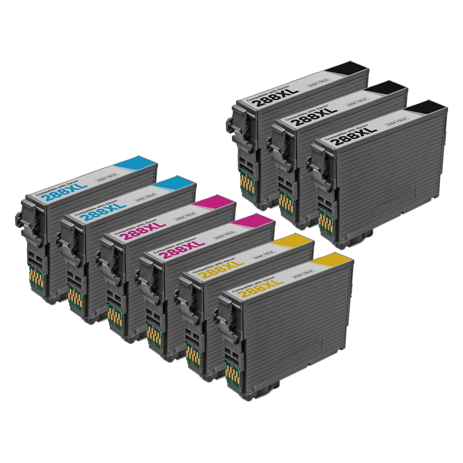 Set of 9 Remanufactured Epson T288XL High Yield Ink Cartridges (Black, Cyan, Magenta, Yellow)