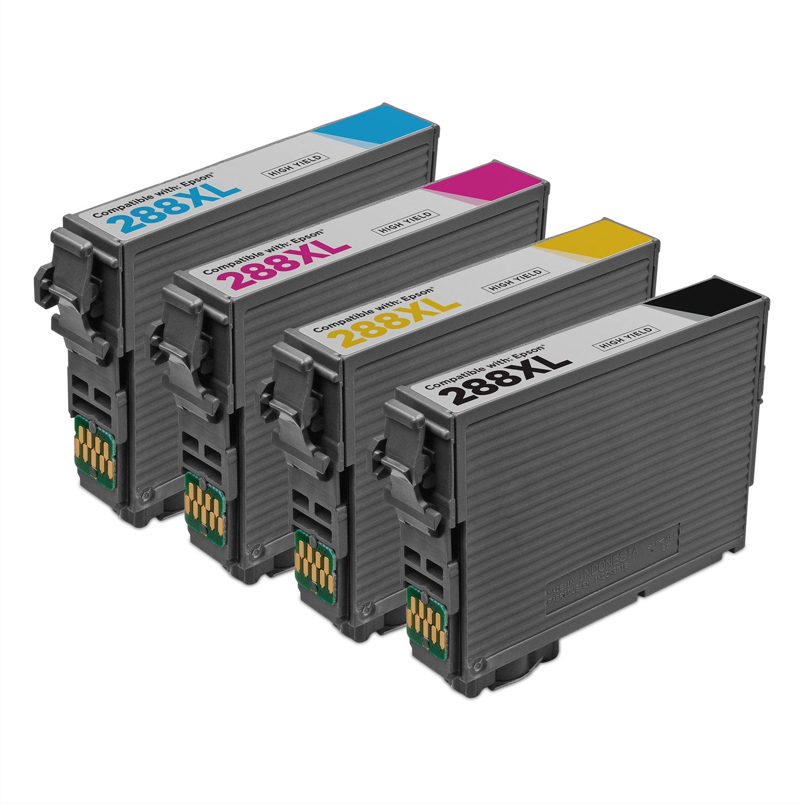 Set of 4 Remanufactured Epson 288XL High Yield Ink Cartridge (Black, Cyan, Magenta, Yellow)