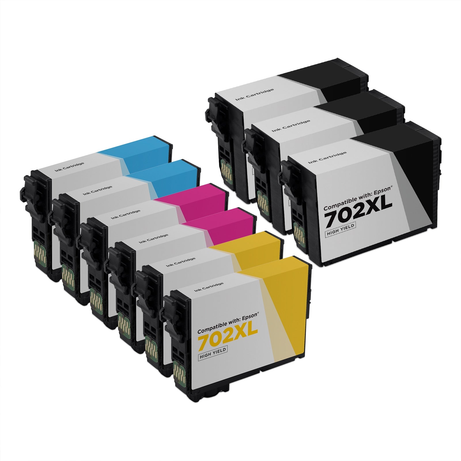 Set of 9 Remanufactured Epson 702XL Multi Ink Cartridge