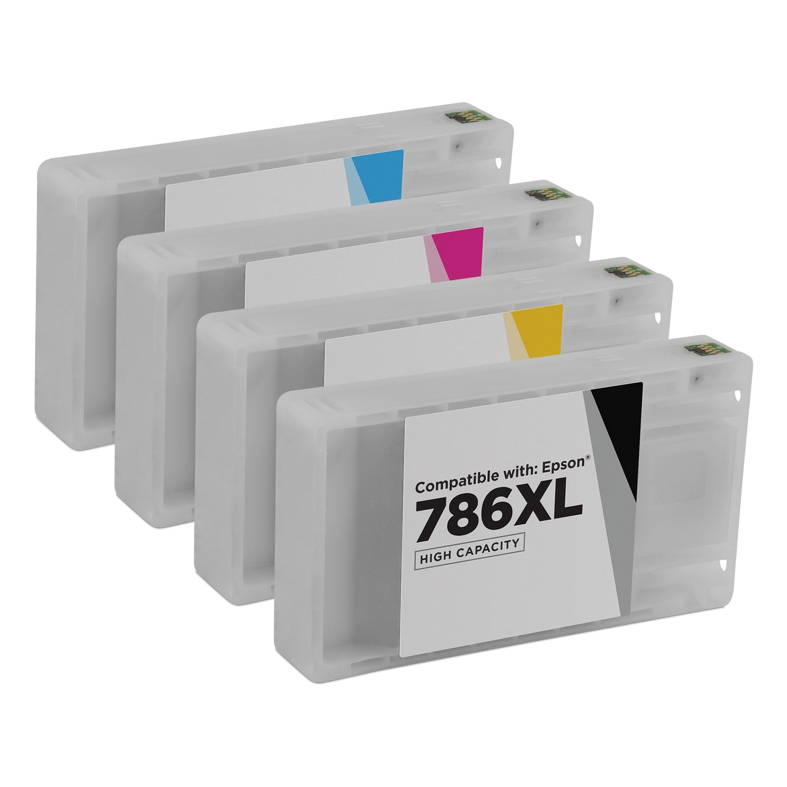 Set of 4 Remanufactured Epson T786XL High Yield Ink Cartridge (Black, Cyan, Magenta, Yellow)