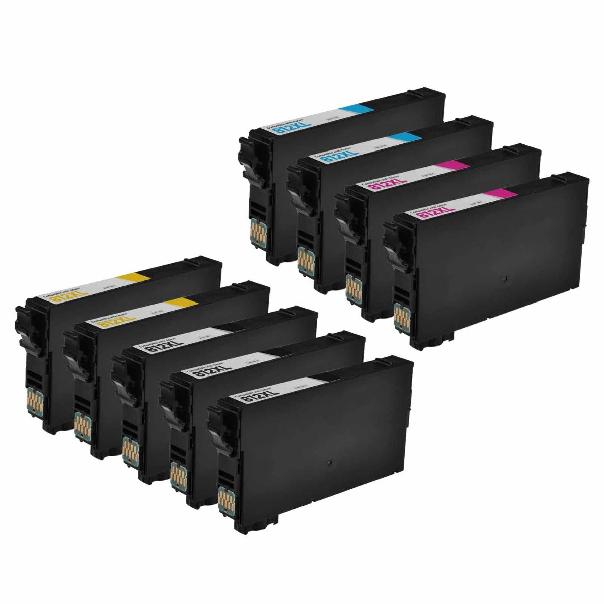 Set of 9 Remanufactured Epson 812XL High Yield Ink Cartridges (Multi)
