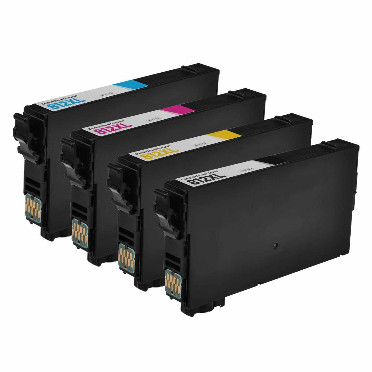 Set of 4 Remanufactured Epson 812XL High Yield Ink Cartridges (Multi Color)