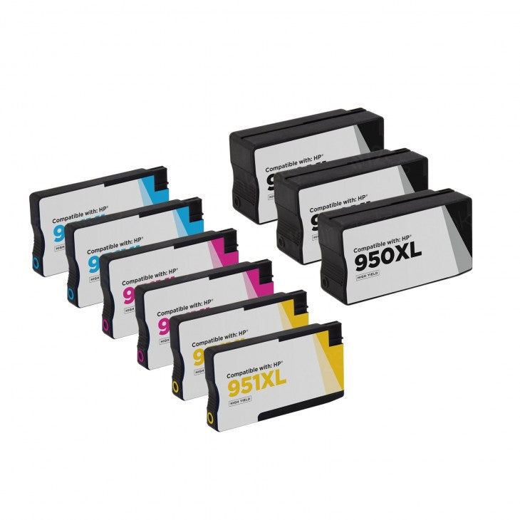 Set of 9 Compatible HP 950XL / 951XL High Yield Ink Cartridges