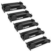 Set of 5 Compatible HP 26X Black Toner Cartridges (45,000 Pages)