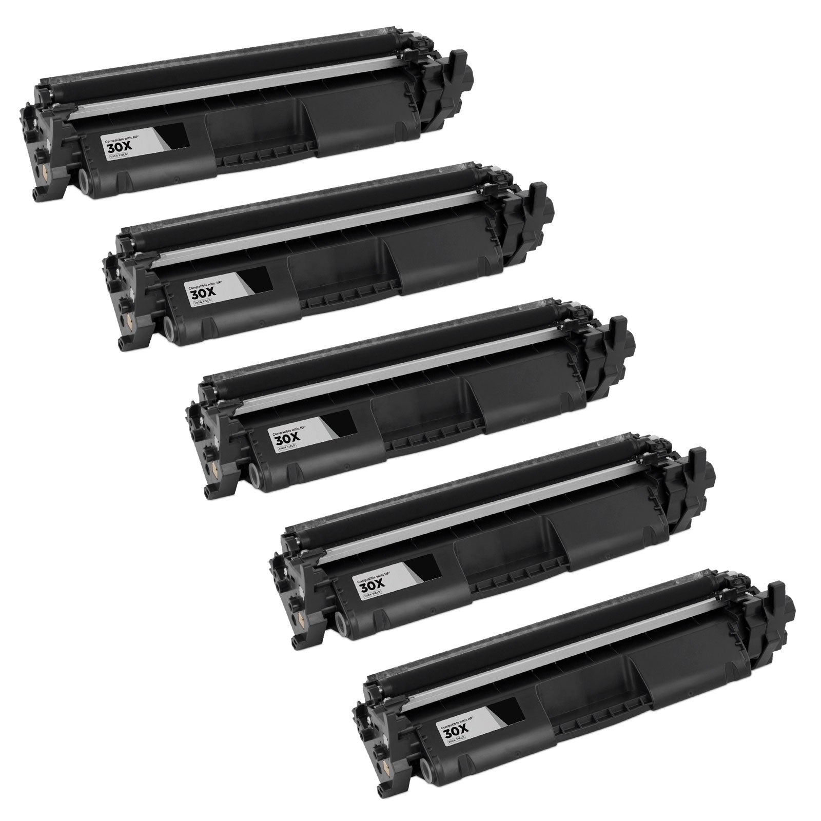 Set of 5 Compatible HP CF230X Black Toner Cartridges (17,500 Pages)