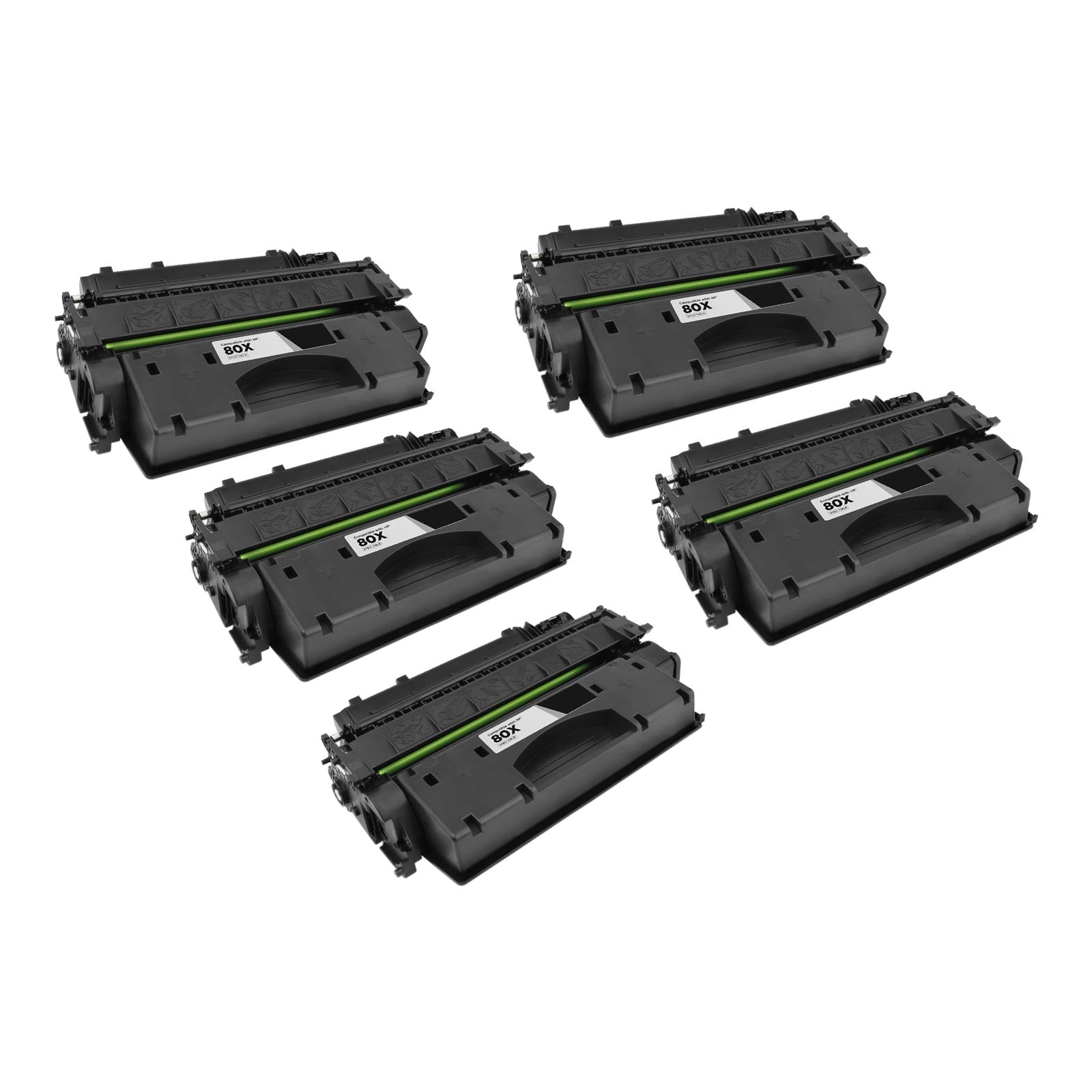 Set of 5 Compatible HP CF280X High Yield Toner Cartridges (34,500 Pages)