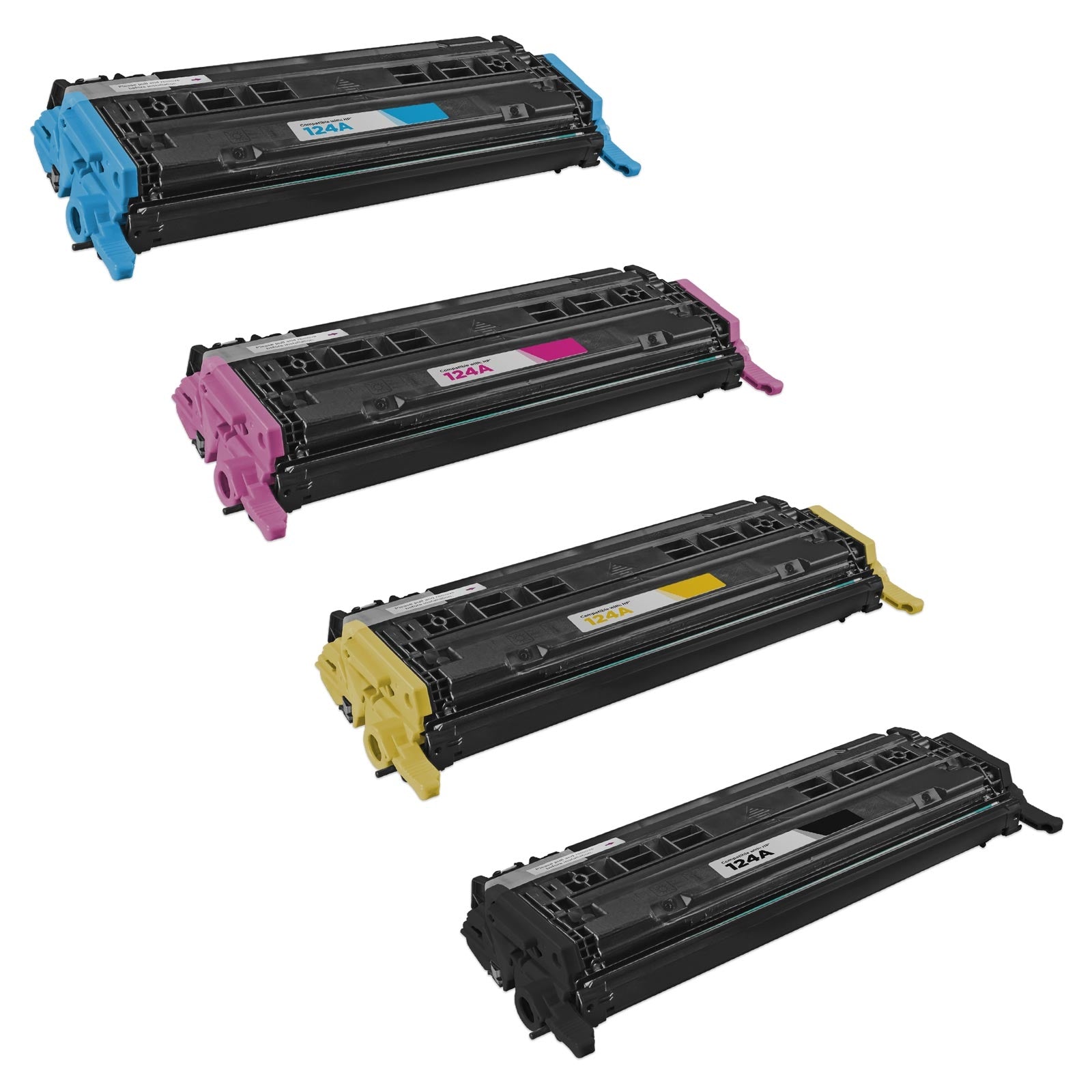 Set of 4 Remanufactured HP 124A Multi Toner Cartridges (4,500 Pages)