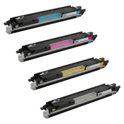 Set of 4 Remanufactured HP 126A Toner Cartridges (Black, Cyan, Magenta, Yellow) (2,200 Pages)