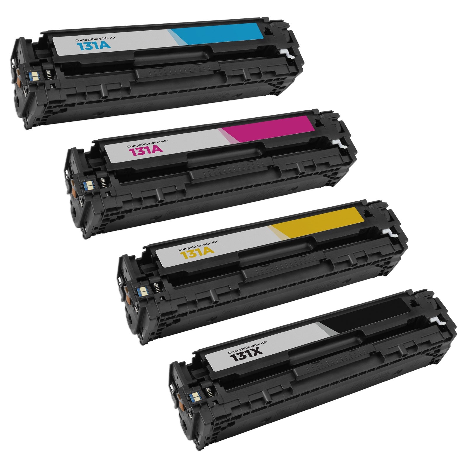 Set of 4 Compatible HP 131A/131X Toner Cartridges (Black, Cyan, Magenta, Yellow)