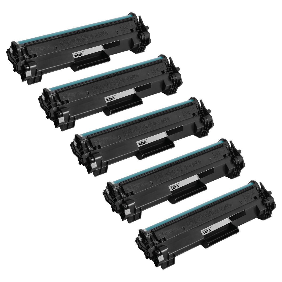 Set of 5 Compatible HP 141A Black Toner Cartridges (950 Pages)