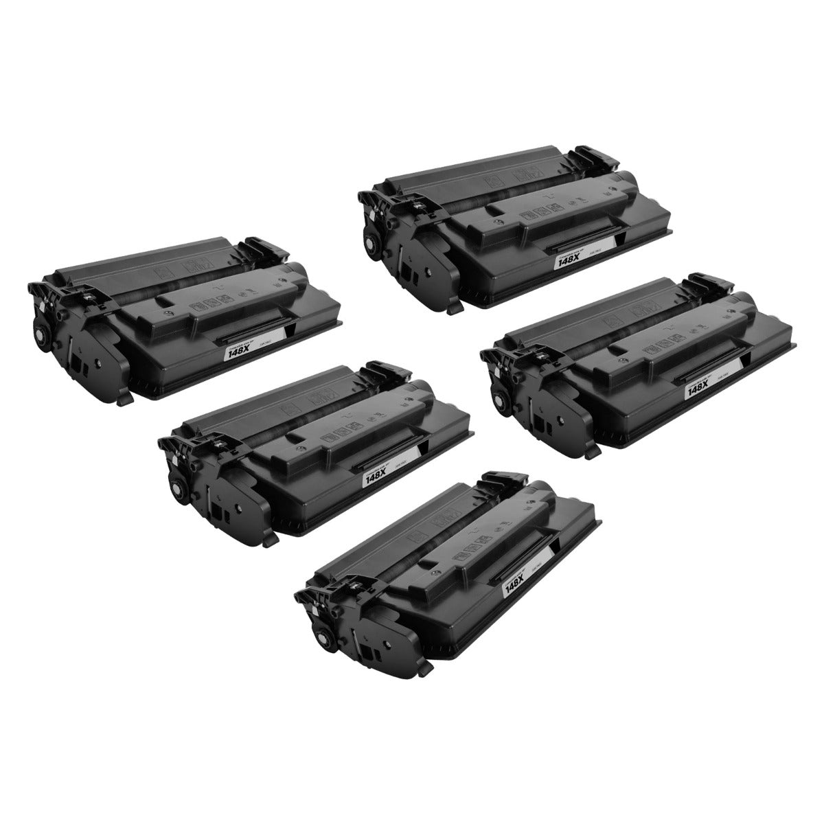 Set of 5 Compatible HP 148X High Yield Black Toner Cartridges (9,500 Pages)