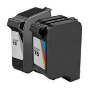 Set of 2 Remanufactured HP 15 & 78 Black Ink Cartridges