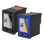 Set of 2 Remanufactured HP 21 Black & HP 22 Color Ink Cartridge