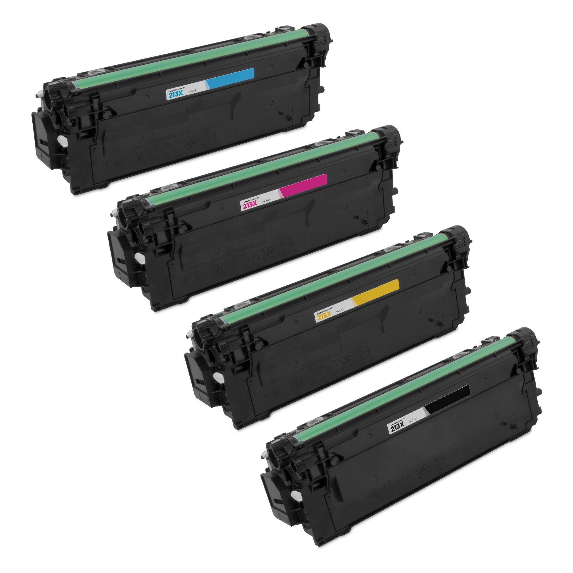 Set of 4 Compatible HP 213X High Yield Toner Cartridge (Black, Cyan, Magenta, Yellow)
