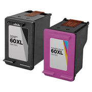 Set of 2 Remanufactured HP 60XL Ink Cartridges (Black, Tri-Color)