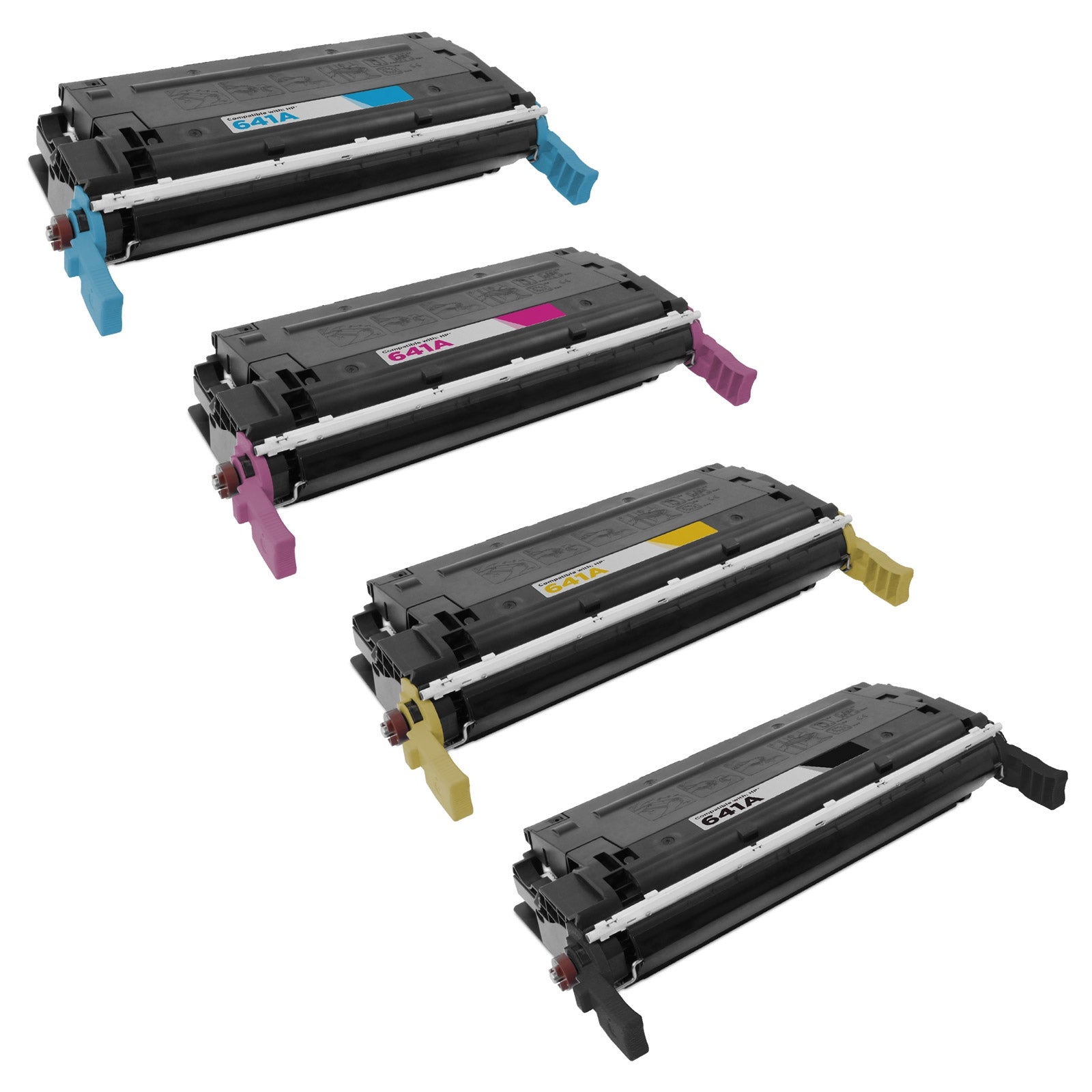 Set of 4 Remanufactured HP 641A Multi Toner Cartridges (17,000 Pages)