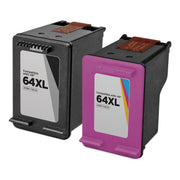 Set of 2 Remanufactured HP 64XL High Yield Ink Cartridges (Multi Color)