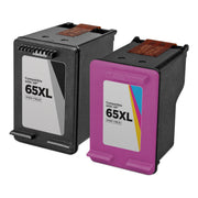 Set of 2 Remanufactured HP 65XL High Yield Black & Color Ink Cartridges
