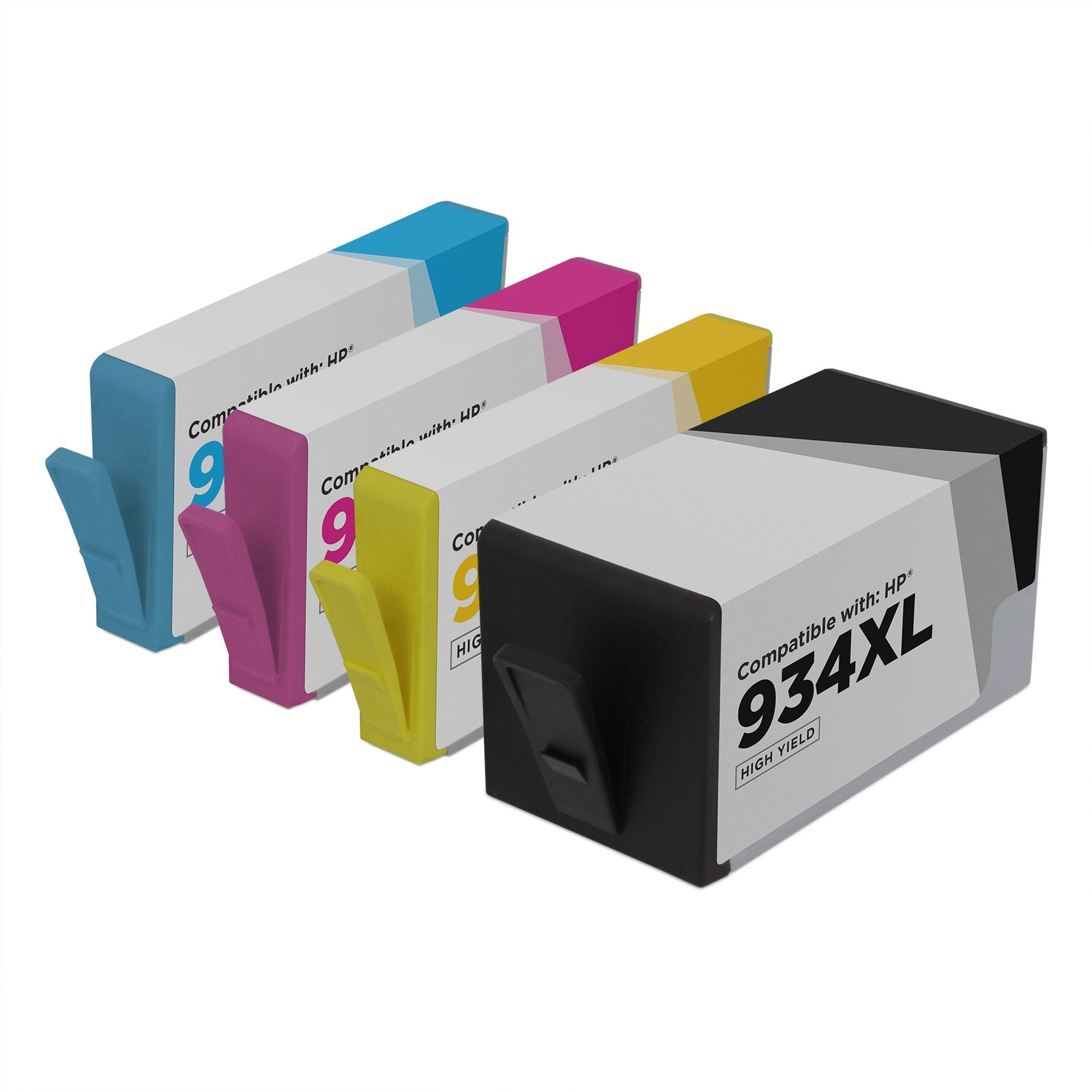 Set of 4 Compatible HP 934XL/935XL High Yield Ink Cartridges (Multi Color)