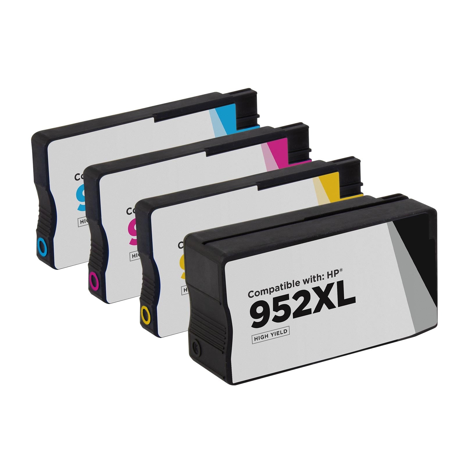 Set of 4 Compatible HP 952XL High Yield Ink Cartridges (Multi Color)