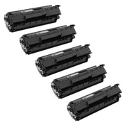 Set of 5 Compatible HP Q2612A Black Toner Cartridges