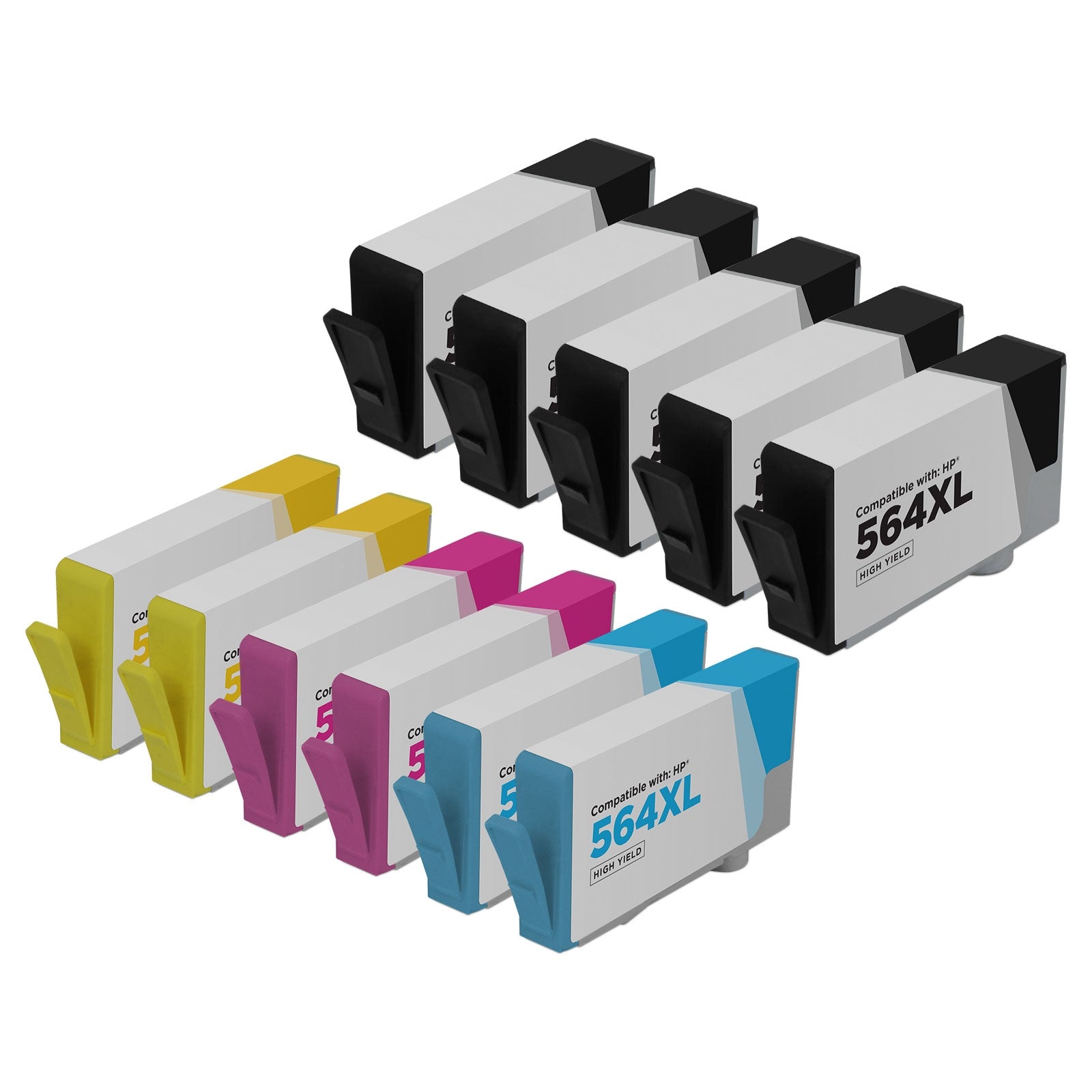 Set of 11 Compatible HP 564XL Ink Cartridges (3BK, 2C, 2M, 2Y, 2PBK)