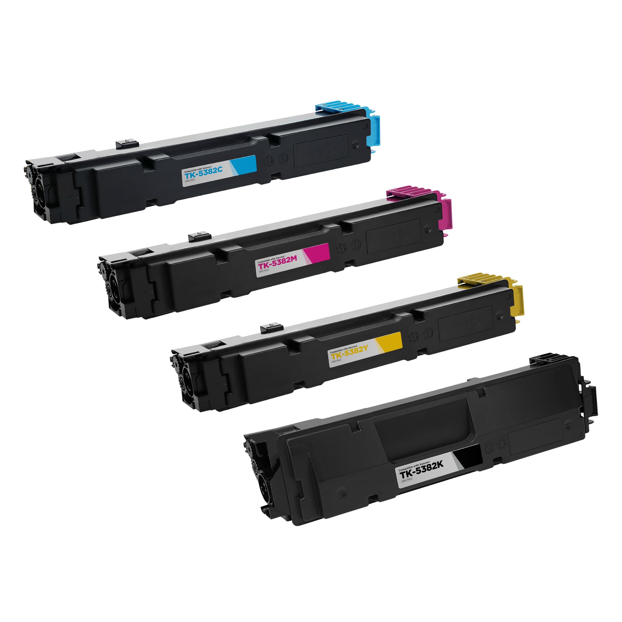 Set of 4 Compatible Kyocera TK-5382 High Yield Toner Cartridges (Black, Cyan, Magenta, Yellow)