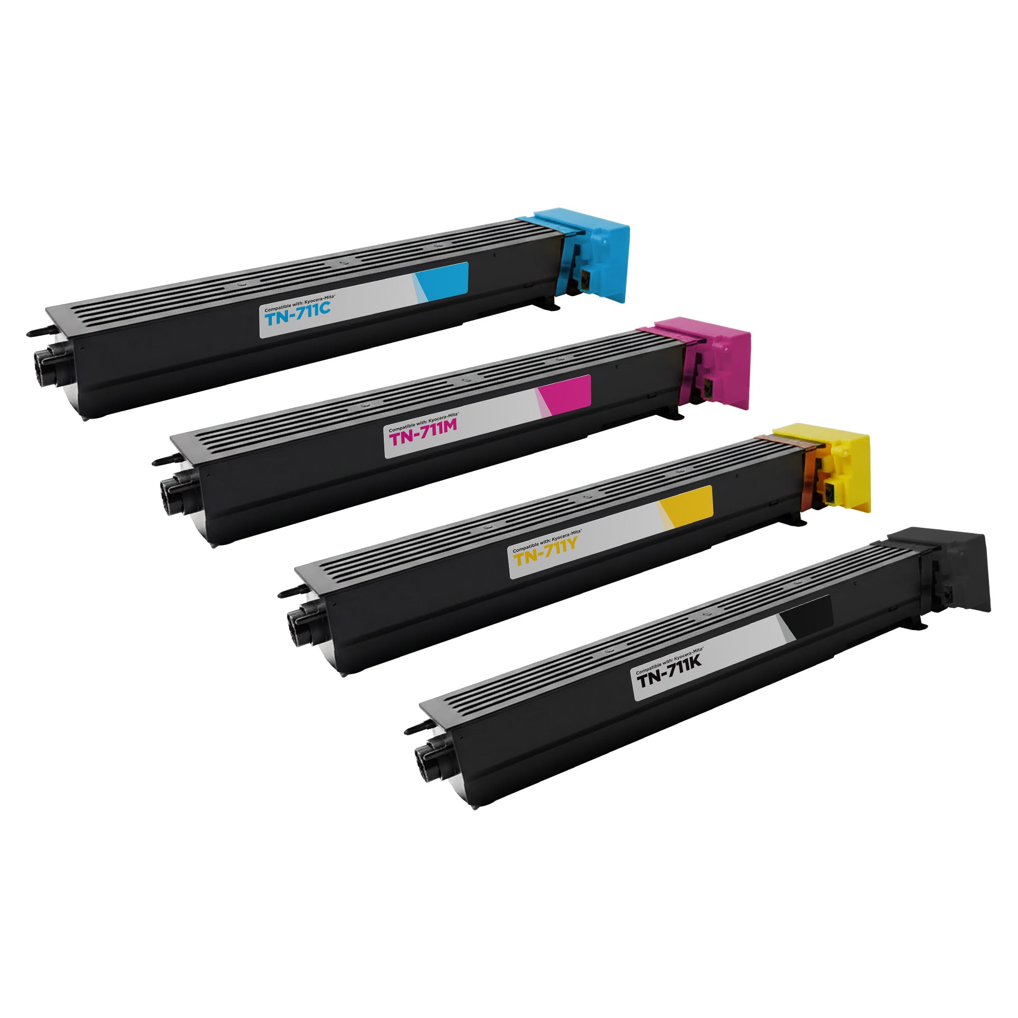 Set of 4 Compatible Konica Minolta TN-711 Toner Cartridges (Black, Cyan, Magenta, Yellow)