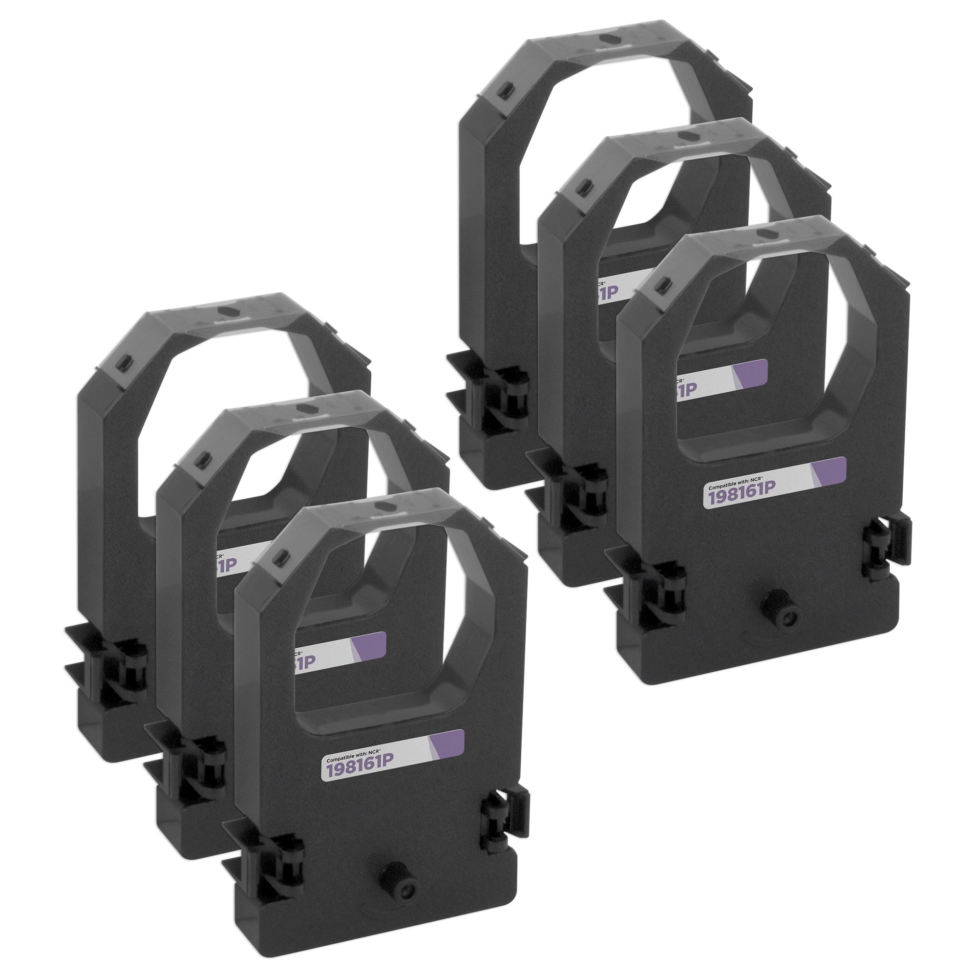 Compatible NCR 198161P Purple Printer Ribbon 6-pack