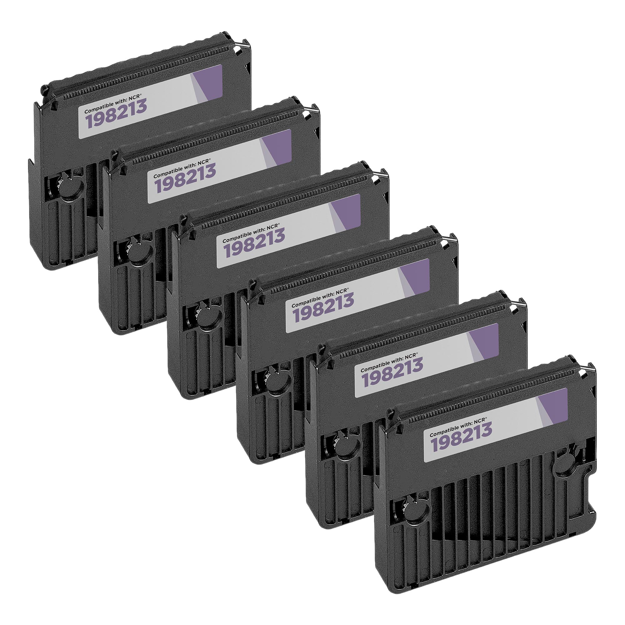 Compatible NCR 198213 Purple Printer Ribbon 6-Pack